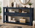 The Charleston 61.5" Entryway Console Table with 4 Drawers & Open Shelves