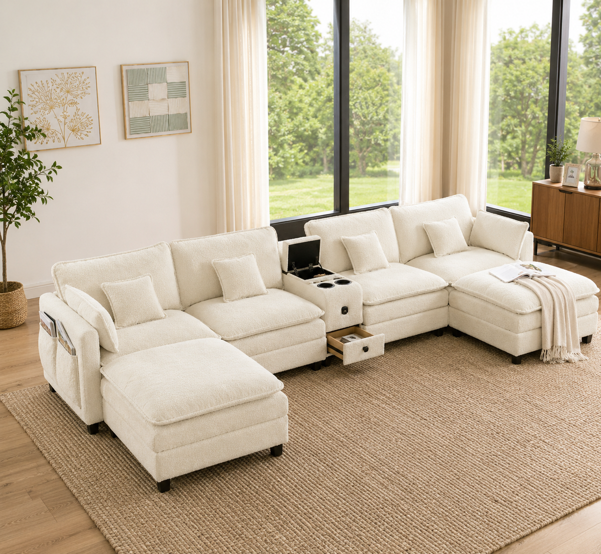The Haven 6-Piece Modular Sectional with Reversible Chaise & Storage Console